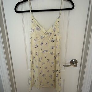 Floral Yellow Dress with Purple Accents